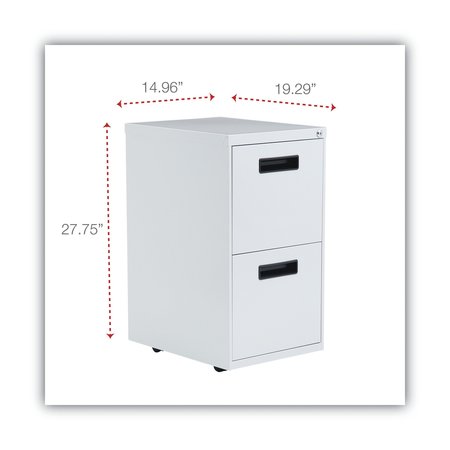 Alera 14.96 in W 2 Drawer File Cabinets, Light Gray ALEPAFFLG
